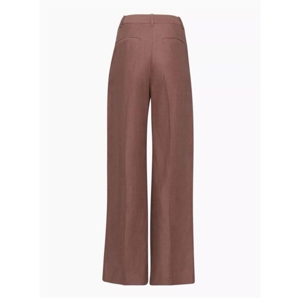 Wilfred The Effortless Linen Pant in Mocha Sorbet Wide Leg High Rise Size 00 - Picture 3 of 15